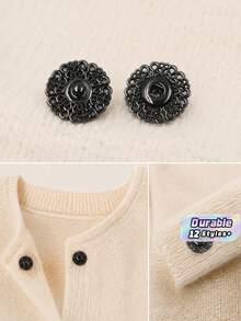 1 Pack 50 Pcs Exquisite Metal Snap Buttons Invisible Coat Fasteners Hidden Buckles For Sweaters Garments Three Colors Available - multicolor - View 1