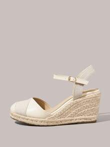 Styleloop Women's Woven Rope Platform & Wedge Sandals, Bohemian Style Western Music Festival Party Wear For Christmas Valentine's Day Vacation Outfits Travel - Beige - View 5