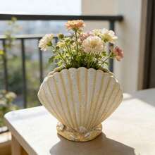 Creative Shell Conch Shaped Resin Planter, Unique Succulent Green Plant Pot, Minimalist Home Ornament For Window Sill Desk Garden, Plant Succulents And Small Green Plants, Creative Shape Planter - 1PC - View 10