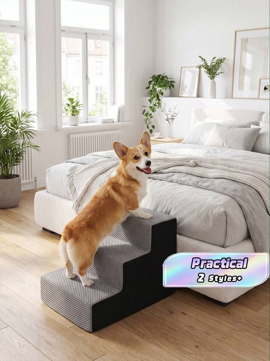 Pet Stairs, Dog Climbing Stairs, Non-Slip Climbing Ladder Steps Suitable For Small, Medium, And Large Dogs, Elderly Dogs To Go To Bed, Cat Bedside Climbing Ladder