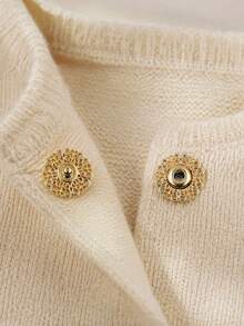 1 Pack 50 Pcs Exquisite Metal Snap Buttons Invisible Coat Fasteners Hidden Buckles For Sweaters Garments Three Colors Available - multicolor - View 10