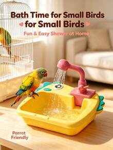 Easy-To-Clean Parrot Bath Tub With Self-Cleaning Shower, Suitable For Small Birds And Made Of Durable PC Material - Multicolor - View 6