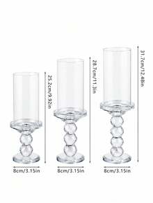 Exquisite Crystal Glass Candlestick, Windproof Round Crystal Candle Holder For Outdoor Wedding, Table Decor Ornament, Glass Candle Holder Decor Craft For Outdoor Wedding Dinner Table - 1PC - View 5