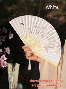 1 件复古折扇，流苏手持竹扇，海棠扇，竹扇，画扇，折叠手持扇，婚礼手持扇，派对手持扇，装饰扇，优雅休闲风格，母亲节礼物，生日礼物， - 彩色 - 查看 7
