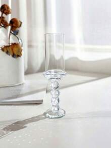 Exquisite Crystal Glass Candlestick, Windproof Round Crystal Candle Holder For Outdoor Wedding, Table Decor Ornament, Glass Candle Holder Decor Craft For Outdoor Wedding Dinner Table - 1PC - View 10