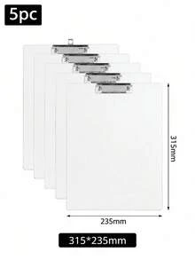 1/5Pcs A4 Clear Loose-Leaf Binder, Clipboard With Metal Clip, Suitable For Notes Forms Documents Drawings Storage - Multicolor - View 10