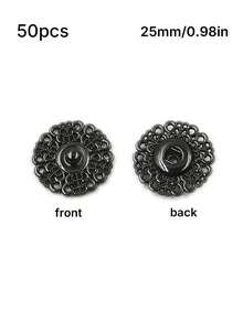 1 Pack 50 Pcs Exquisite Metal Snap Buttons Invisible Coat Fasteners Hidden Buckles For Sweaters Garments Three Colors Available - multicolor - View 21