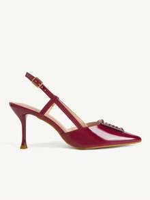 CUCCOO CHICEST Ladies Temperament Red Pointed Empty High Heels Sandals Stiletto Dinner Shoes - Red - View 9