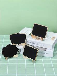10Pcs Mini Chalkboard Signs Stand Display Blackboard Message Board Small Easel Tabletop For Wedding Props Home Decor Crafts Writing Drawing Party Favor Rustic Style - multicolor - View 5