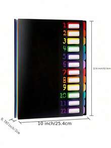 A4 Rainbow File Folder Organizer, Large Capacity Korean Style Office Supplies | Colorful Document Organizer For School, College, Work, Home & Office | Back To School, Office Stationery & Storage Solutions For Students, Teachers & Professionals - Multicolor - View 7