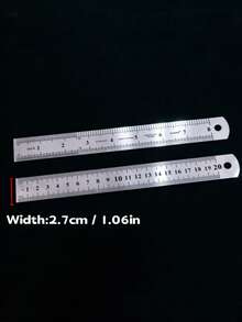 1/20pcs, Durable Metal Steel Ruler 20/30cm Thick Woodworking, Student, Used For Precise Measuring Tools, Standard Aluminum Alloy Steel Ruler - multicolor - View 4