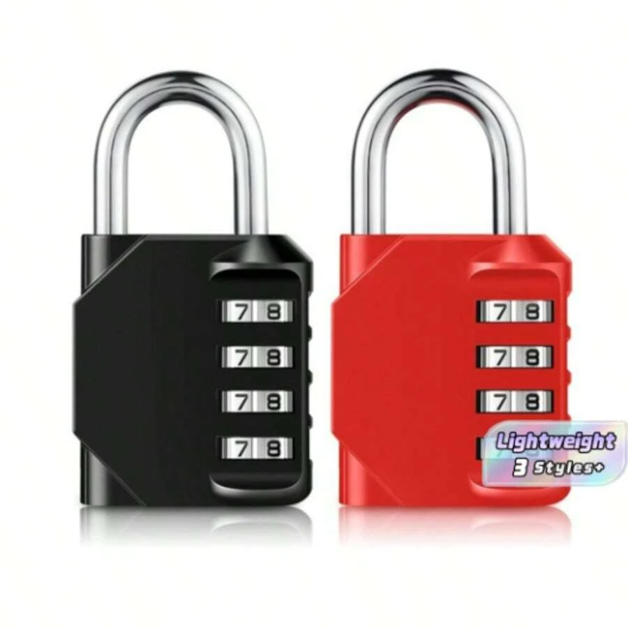 2 Packs 4 Digit Resettable Combination Padlock, Waterproof Outdoor Security Lock For Gym Locker, School, Fence, Gate, Toolbox, Storage Cabinet, 304 Stainless Steel Shackle
