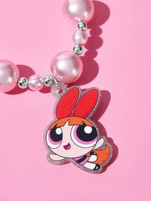 THE POWERPUFF GIRLS X SHEIN 時尚可愛卡通狗狗壓克力手工串珠手機鍊 手機掛繩 手機吊飾 - 彩色 - 查看 3