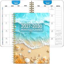 مخطط تقويم طويل الأمد 2027-2030، دفتر مخطط تقويم أسبوعي بغلاف صدفة موجية ونجمة بحر، للعمل والمنزل، مستلزمات العودة إلى المدرسة، إكسسوارات مكتبية، ضروريات منزلية - متعدد الألوان - مشاهدة 8