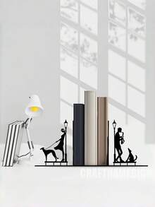 2PCS Metal Jazz Themed Bookends Durable Non Slip Heavy Duty Book Stands Decorative Storage Rack Home Office Study Room Library Art Decor Gift For Readers Music Lovers Housewarming Christmas Back To School Trending - View 6