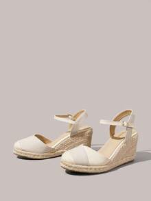 Styleloop Women's Woven Rope Platform & Wedge Sandals, Bohemian Style Western Music Festival Party Wear For Christmas Valentine's Day Vacation Outfits Travel - Beige - View 6