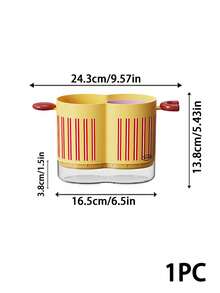 Joivida 1PC Dopamine Color Divided Utensil Holder, Dual Compartment Plastic Cutlery Storage Basket With Vertical Stripes And Cute Handle Decor, Built With Hollow Draining Structure And Transparent Water Collecting Tray, Effectively Separates Wet Tableware - Multicolor - View 8