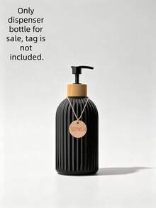 Black Soap Dispenser Bottles, Letter Graphic Empty Pump Bottles For Shampoo, Body Wash, Conditioner, Bathroom Storage Home Decor - Black - View 4