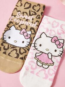 HELLO KITTY AND FRIENDS | SHEIN 2雙卡通圖案女款襪子 - 雜色 - 查看 3