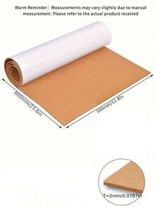 1 Roll Self-Adhesive Cork Board Sticker, Suitable For Walls, 1-2mm Thick Decorative Hanging Pinboard, Home/School Message Board & Vision Board - brown - View 10
