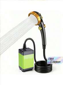 Portable Electric Shower, Mobile Rechargeable Shower Head With Real-Time Water Temperature Digital Display, Long Lasting Battery Outdoor Camping Shower For Hiking Adventure Bathing - 9600 MAh Water Pump + Shower Head - View 1