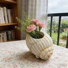 Creative Shell Conch Shaped Resin Planter, Unique Succulent Green Plant Pot, Minimalist Home Ornament For Window Sill Desk Garden, Plant Succulents And Small Green Plants, Creative Shape Planter - 1PC - View 8
