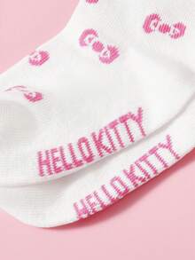 HELLO KITTY AND FRIENDS | SHEIN 1 Buah Celana Ketat Bayi Perempuan Motif Pink, Legging Anak-Anak, Legging Lucu untuk Musim Semi dan Gugur - Red and White - View 4