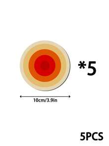 Joivida 5PCS Color Gradient Concentric Circle Round Cup Mats, Smooth Acrylic Coasters For Coffee Mugs And Water Cups, Reliable Heat Insulation Function Prevents Furniture Scalding And Water Traces - Multicolor - View 13