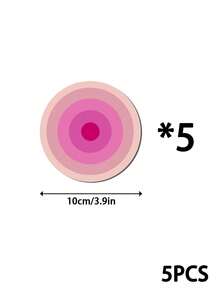 Joivida 5PCS Color Gradient Concentric Circle Round Cup Mats, Smooth Acrylic Coasters For Coffee Mugs And Water Cups, Reliable Heat Insulation Function Prevents Furniture Scalding And Water Traces - Multicolor - View 12