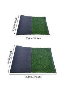 1pc Large Size Artificial Grass Mat, Realistic Natural Turf Texture, Rustic Outdoor Lawn Rug For Patio, Balcony, Garden, Holiday Decor - Premium green/green background - View 4