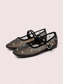 CUCCOO DOLLMOD Women's Fashion Flats - Black 3 - View 2