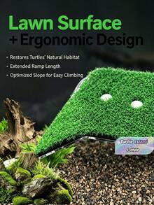 1 Turtle Sun Floating Island With Artificial Grass Platform-Turtle Tank/Fish Tank Decoration Reptile Accessories Mini Swimming Ring, Suitable For Brazilian Squirrel Turtle/Water Turtle/Tortoise To Rest, Sun, Climbing Reptile Habitat Decoration - Multicolor - View 1