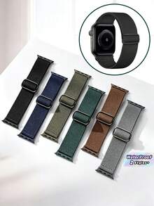 2pcs,Nylon Sport-Style Snapback Watch Straps, Woven Nylon Elastic Bands With Snap Closures, Compatible With Apple Watch. Elastic And Comfortable Straps, Applicable Sizes: 38/40/41 Mm, 42/44/45/49 Mm - Multicolor - View 1