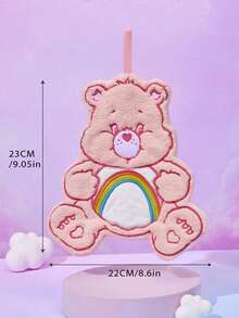 Care Bear X Joivida 1件卡通熊絨毛掛巾，柔軟吸水手巾，彩虹雲朵設計，可愛裝飾浴室、廚房、辦公室、宿舍，亦可作為週年、生日或溫馨入厝的獨特個性化禮物 - 彩色 - 查看 8