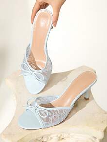 Light blue fine flower mesh