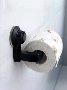 1Pc Strong Adhesive Free Tissue Holder Non Slip Rustproof Plastic Toilet Paper Roll Holder Universal Size For Bathroom Shower Kitchen Durable Wall Mount Storage Organizer - Multicolor - View 4