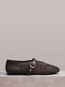 Styleloop Wanita, Paku Willow, Gesper, Sepatu Datar. - Cokelat tua - View 3