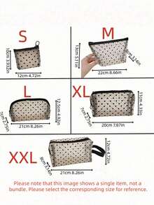1PC 5PCS Heart Shaped Mesh Cosmetic Bag Set - Bohemian Black Portable Zipper Makeup Storage Pouch For Home Office Travel Christmas Holiday Gift - Multicolor - View 9