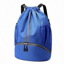 1pc Sports Drawstring Backpack For Men Women, String Bag With Shoe Compartment & Waterproof Wet Pocket, Adjustable Wide Straps, Gym Swimming Soccer Basketball Storage Bag - Multicolor - View 20
