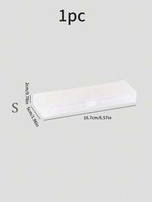 1pc Solid Pencil Case Back To School,Pencil Pouch,School Bag Suitable For Back To School Season Student Supplies Pen Storage Box, Christmas Gift Multifunctional Stationery Box, Semi Transparent Pen Box - White - View 13