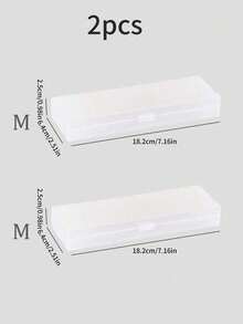 1pc Solid Pencil Case Back To School,Pencil Pouch,School Bag Suitable For Back To School Season Student Supplies Pen Storage Box, Christmas Gift Multifunctional Stationery Box, Semi Transparent Pen Box - White - View 9