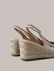 Styleloop Giày cao gót nữ quai chéo dây chun, dây thừng rơm, kiểu sandal - Nhiều màu - Xem 5