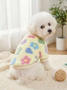 PETSIN 1 Pc Flannel Pet With Ditsy Floral, Warm Winter Outfit For Pets - Multicolor - View 2