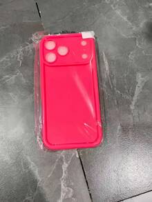 1PC Simple Solid Color Phone Case Compatible With Iphone 17 ProMax 17 Pro Full Coverage Scratch Resistant Slim Fit Soft - Rose Red - View 9