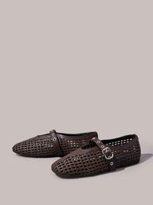Styleloop Wanita, Paku Willow, Gesper, Sepatu Datar. - Cokelat tua - View 5