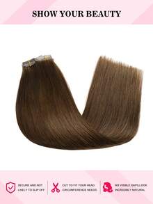 Seamless Clip Ins Extensiones de cabello humano Remy con clips invisibles, 8 piezas, 110g-120g, extensiones de cabello humano con clips en la cabeza completa - S4 - Ver 3