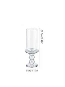 Exquisite Crystal Glass Candlestick, Windproof Round Crystal Candle Holder For Outdoor Wedding, Table Decor Ornament, Glass Candle Holder Decor Craft For Outdoor Wedding Dinner Table - 1PC - View 12
