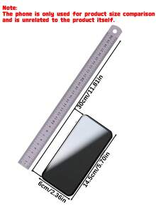 1/20pcs, Durable Metal Steel Ruler 20/30cm Thick Woodworking, Student, Used For Precise Measuring Tools, Standard Aluminum Alloy Steel Ruler - multicolor - View 3
