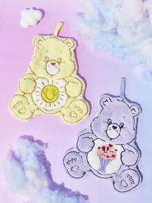 Care Bears 1pc Yellow/Purple Cartoon Bears Plush Hanging Towel, Soft Absorbent Hand Towel With Rainbow & Cloud Design, Great For Bathroom & Kitchen D R, Also A Cute Personalized Gift For Housewarming, Anniversary Or Birthday - Multicolor - View 1