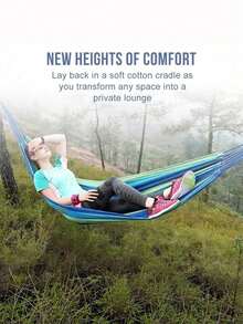 3-In-1 Hammock: A Durable And Portable Hammock Made From Comfortable Fabric. Comes With A Travel Bag And Ropes, Perfect For Garden Camping, Indoor/Outdoor Terraces, Balconies, Backyards, Beaches, And Parks. - multicolor - View 8